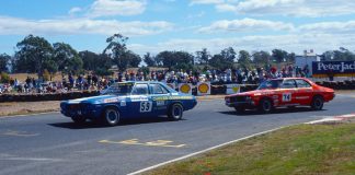 HQ Holdens racing at Symmons Plains in Tasmania